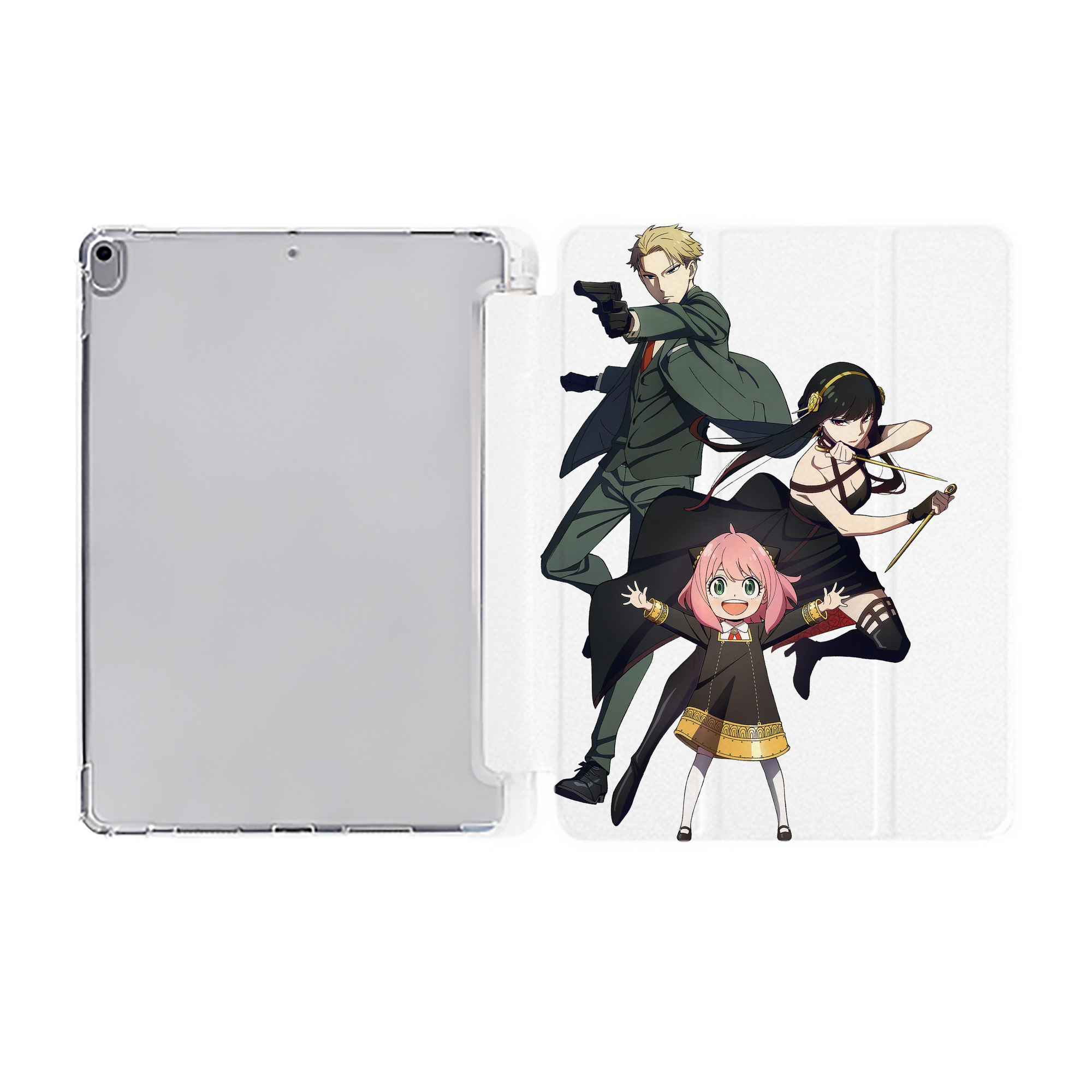 （画像用） SPY×FAMILY间谍家家酒 IPad ケース ペン収納付き 三つ折りスタンド PUレザー×シリコン 対応機種9.5/10.5/10.9インチ